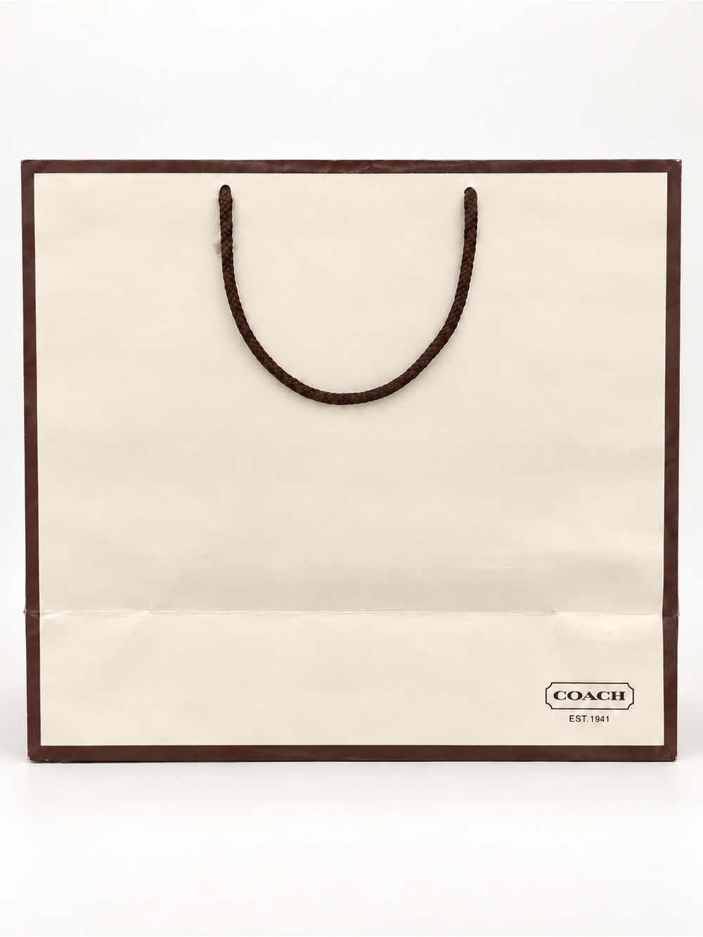 Coach White and Black Shopping Bag
